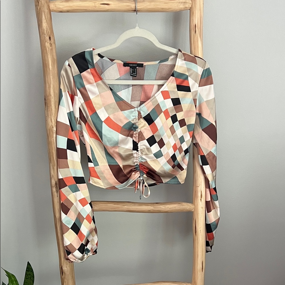 Forever 21 Multicolor Geometric Blouse